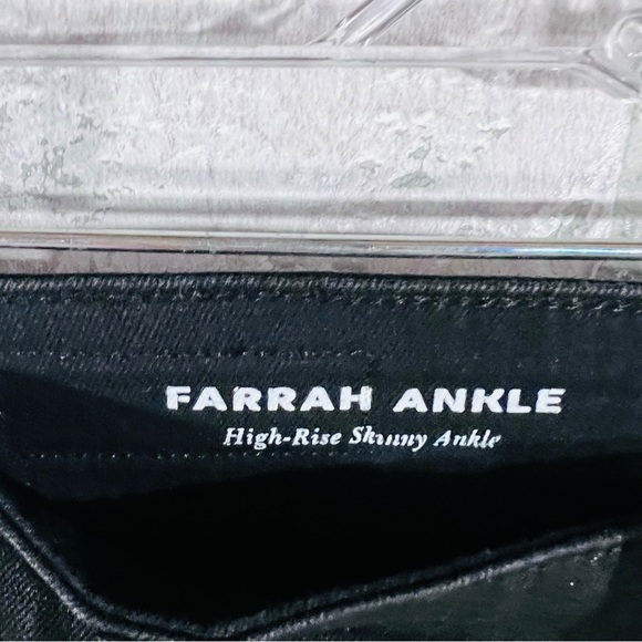 AG Farrah High Rise Skinny Ankle Jeans in Luminous Super Black Size 24 - Picture 10 of 13